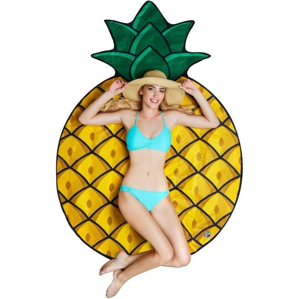 Giant 5 FT Pineapple Beach Blanket Towel 69”x49” Cruise Pool Vacation BigMouth